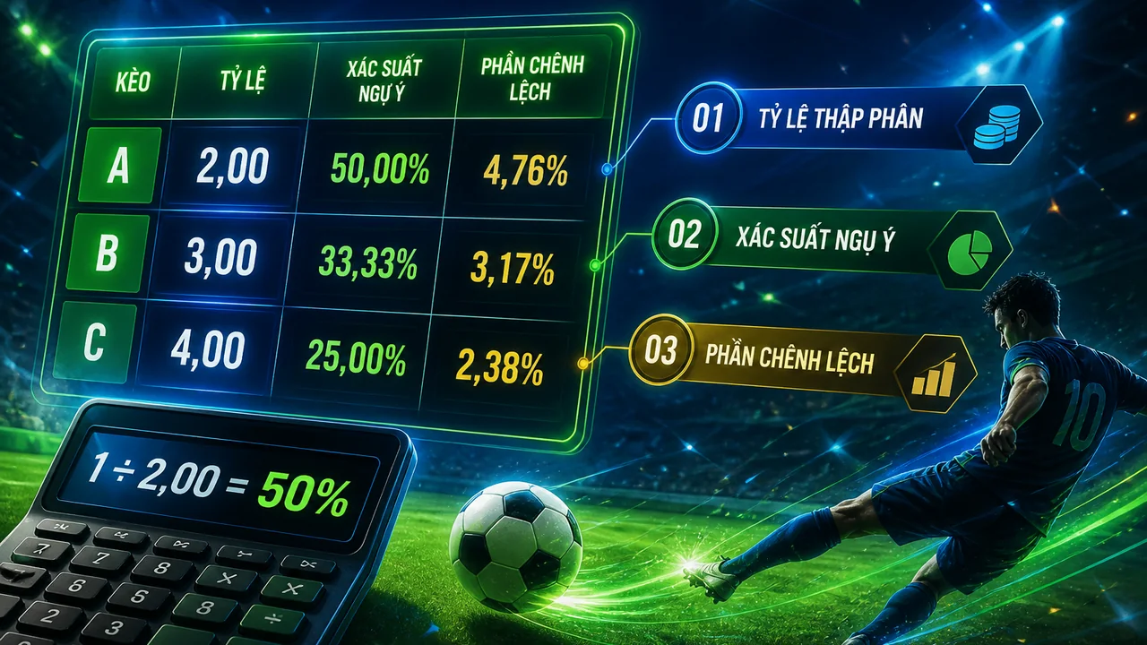 Bảng thuật ngữ bóng đá: xác suất ngụ ý và tỷ lệ kèo fb88 giải thích dễ hiểu